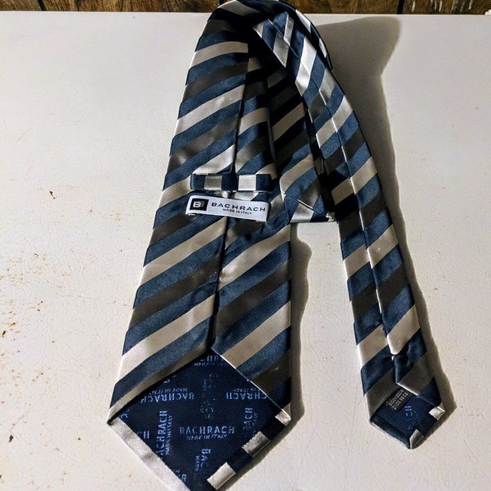 Bachrach 100% Silk Tie, Blue - Picture 2 of 4
